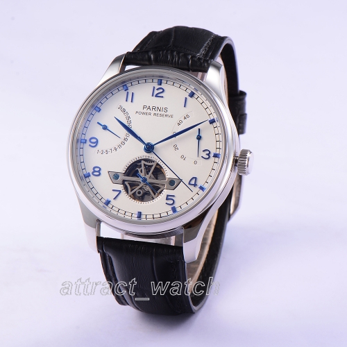 43mm Parnis Automatic Movement Men's Boys Casual Watch Power Reserve Indicator